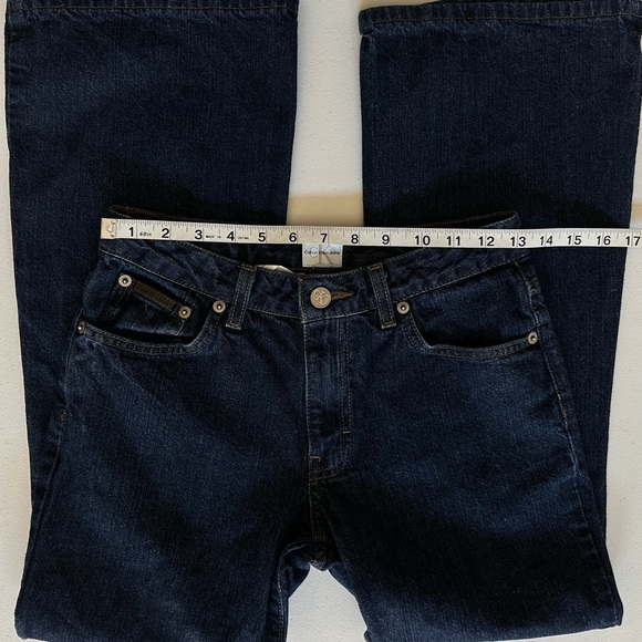 Vintage Y2K Calvin Klein Mid-Rise Flare Double Stone Wash Jeans Size 1 - Picture 7 of 12